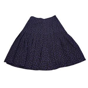 Vintage Ungaro Purple Heart Print Silk Pleated Mini Skirt Size US 8